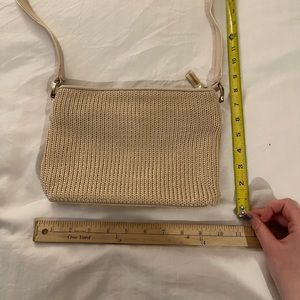 Vintage Liz Claiborne crossbody bag crochet tan
